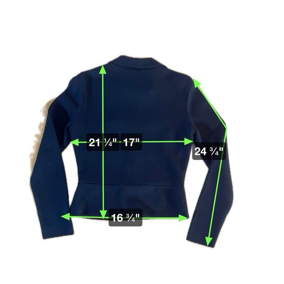 Talbots Collection Merino Wool Jacket Unisex Black Elegant Pockets Italy Made - Picture 4 of 4